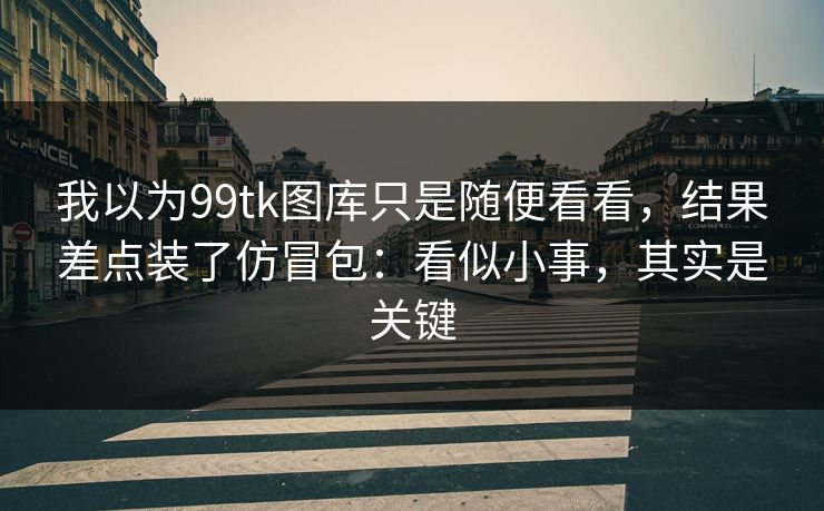 我以为99tk图库只是随便看看，结果差点装了仿冒包：看似小事，其实是关键
